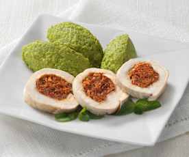 Trutenrouladen mit Erbsenpesto