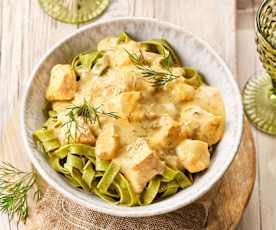 Lachs-Sauce zu Nudeln