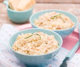 Risotto z boczkiem i pieczarkami