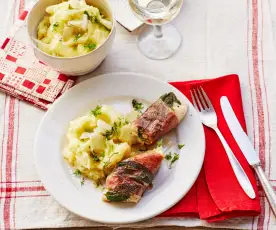 Saltimbocca vom Kabeljau mit Fenchel-Kartoffelpüree