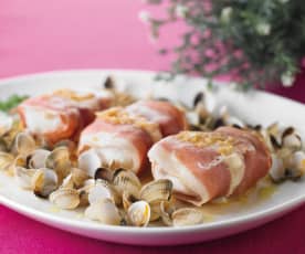 Medalhões de pescada com vinho branco e berbigão