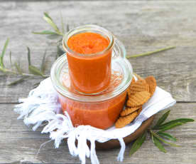 Tartinade d'aubergine et de poivrons