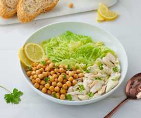 Baccalà con cavolo verza e ceci