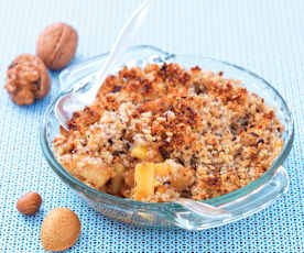 Crumble di frutta secca, mele e caramello