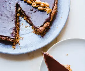 Tarte de chocolate com manteiga de amendoim