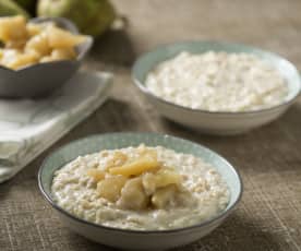 Porridge con compota de pera