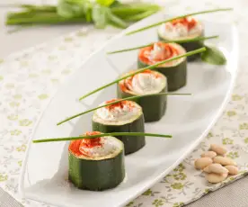 Timbales de calabacín con queso fresco