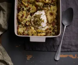 Queijo gratinado com batatas