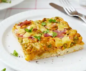 Pizza au jambon sans gluten