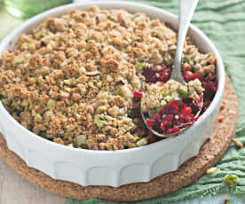 Crumble de verduras con frutos secos