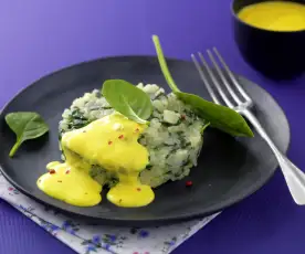 Risotto aux épinards et crème au safran