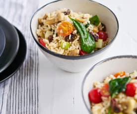 Salada fresca de arroz integral