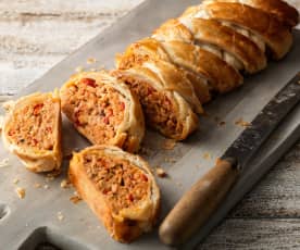 Spanish-flavoured Sausagemeat Plait