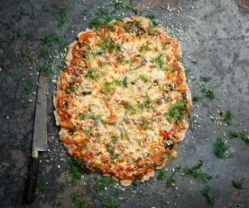 Piza de espinafres e funcho