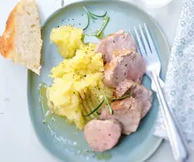 Ecrasée de pommes de terre et filet mignon au romarin