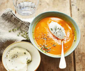 Soupe de butternut et chantilly au gingembre