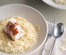 Risotto lotte et lard