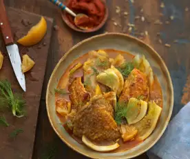 Tajine de pintade au fenouil