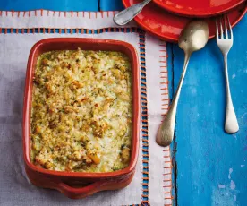 Feijão e abóbora com natas e coentros