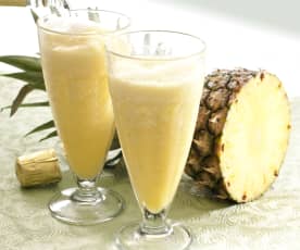 Sorbete de piña congelada