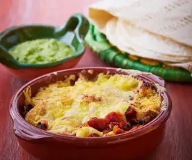 Cazuela de queso con chorizo