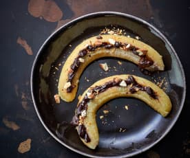 6 Plátanos con relleno de chocolate 