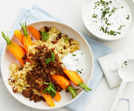 Bulgur mit Möhren und Hackfleisch