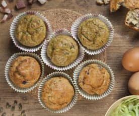 Muffin salati alle puntarelle e cappuccio rosso