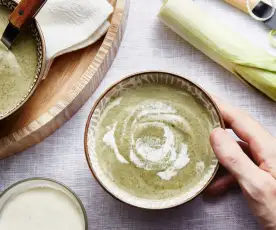 Velouté de légumes verts au sarrasin