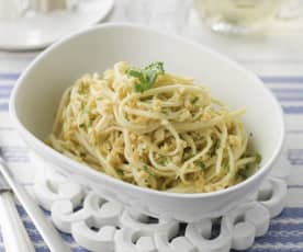 Fettucine de limão e lentilhas