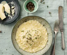 Risoto com queijo parmesão