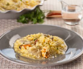 Arroz con cardo y mejillones