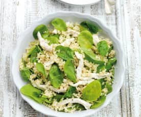 Chicken and Spinach Salad with Bulgur Wheat