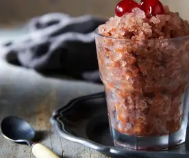 Granita al cioccolato e ciliegie