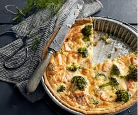 Quiche au saumon et brocoli