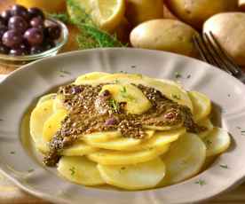 Carpaccio di patate con salsa tapenade