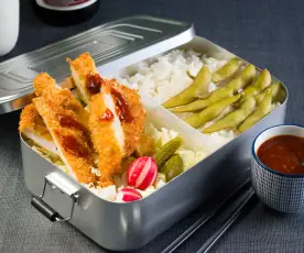 Bento tonkatsu (cerdo empanado)