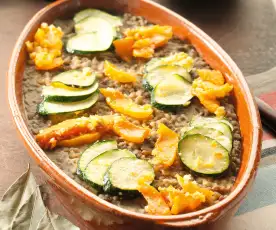 Pilaf di lenticchie e bulgur con la zucca