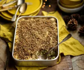 Bacalhau com batata e puré de brócolos