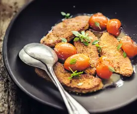 Escalopes de foie gras panées aux kumquats