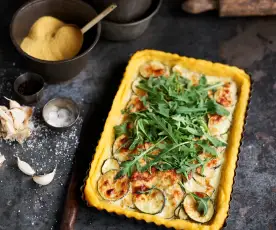 Tarte de polenta e curgete