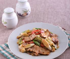 Pork belly picante y tofu