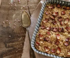 Arroz de pato com cogumelos e bacon