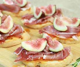 Bruschetta de presunto parma e figo
