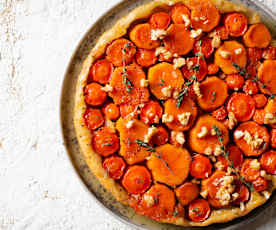 Tarta tatín de batatas y zanahorias