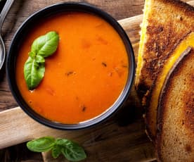 Crème de tomates et grilled cheese Deuxième bol