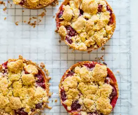 Tartelette framboises et crumble