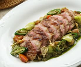 Sous-vide duck breast with green chilli (Chef Degan)