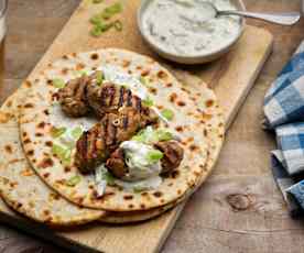 Beef and feta koftas