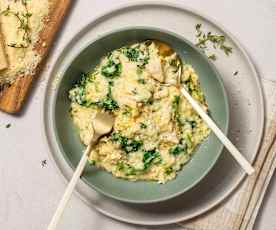 Chicken, spinach and leek risotto
